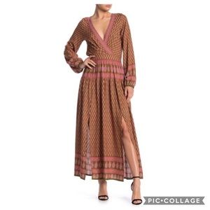 Raga | Avah Geometric Print Split Front Maxi Dress